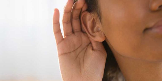 woman unable to hear men voice