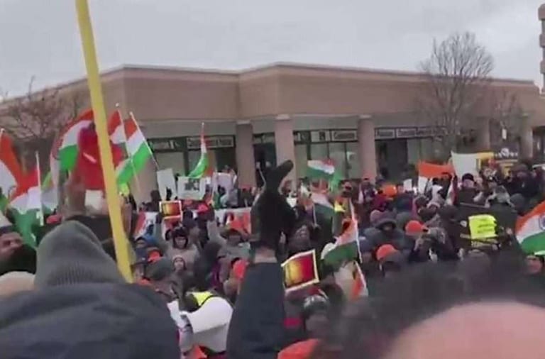 Indo-Canadian community protest outside Pakistan Consulate