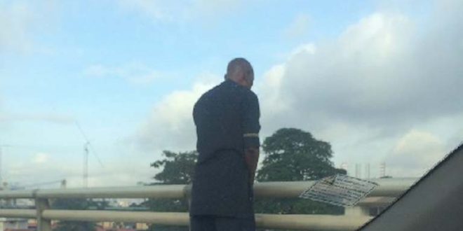man urinates off bridge Several injured
